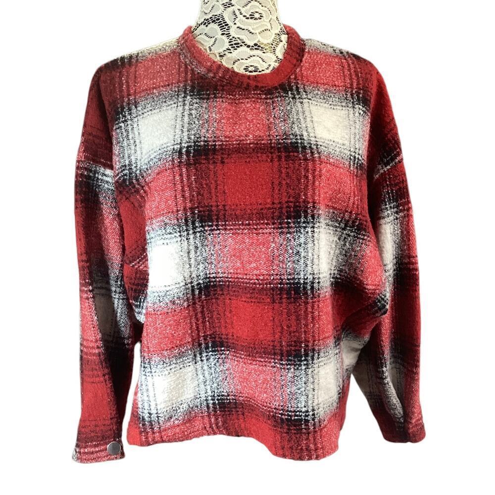 Zara oversized wool blend crewneck pullover L